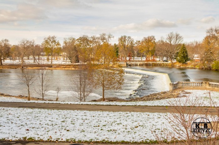 Snow on Halloween in Rockford, Illinois.