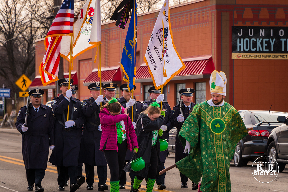 St Patrick's Day Parade in Rockford, Illinois