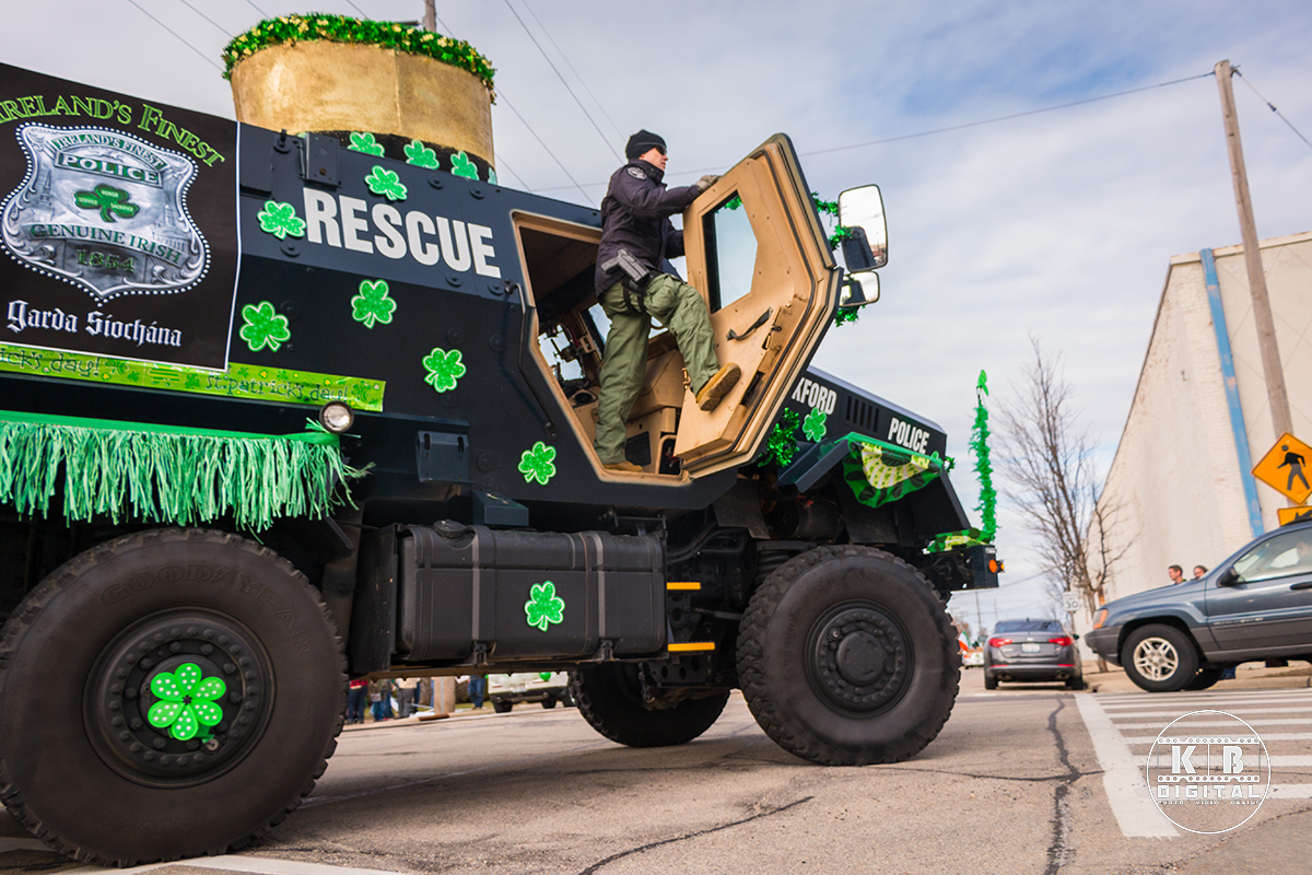 St Patrick's Day Parade in Rockford, Illinois