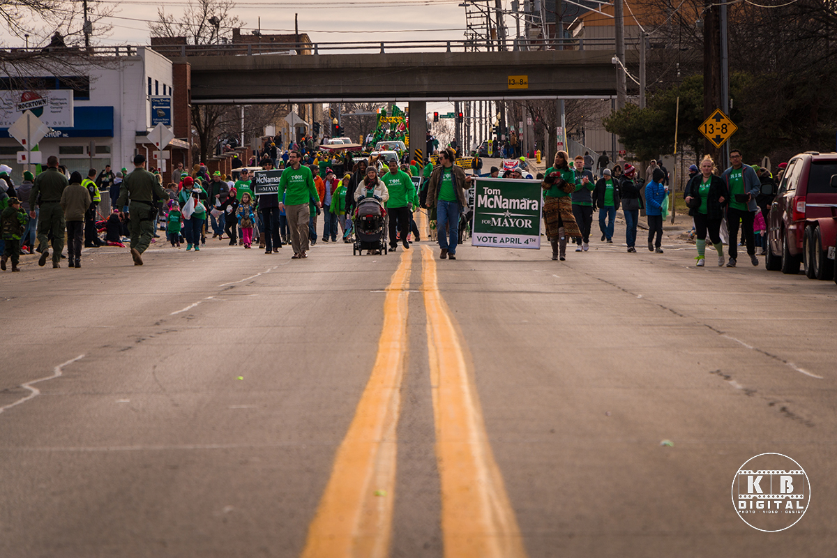 St Patrick's Day Parade in Rockford, Illinois