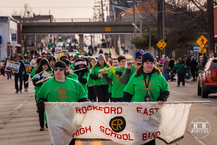 St Patrick's Day Parade in Rockford, Illinois