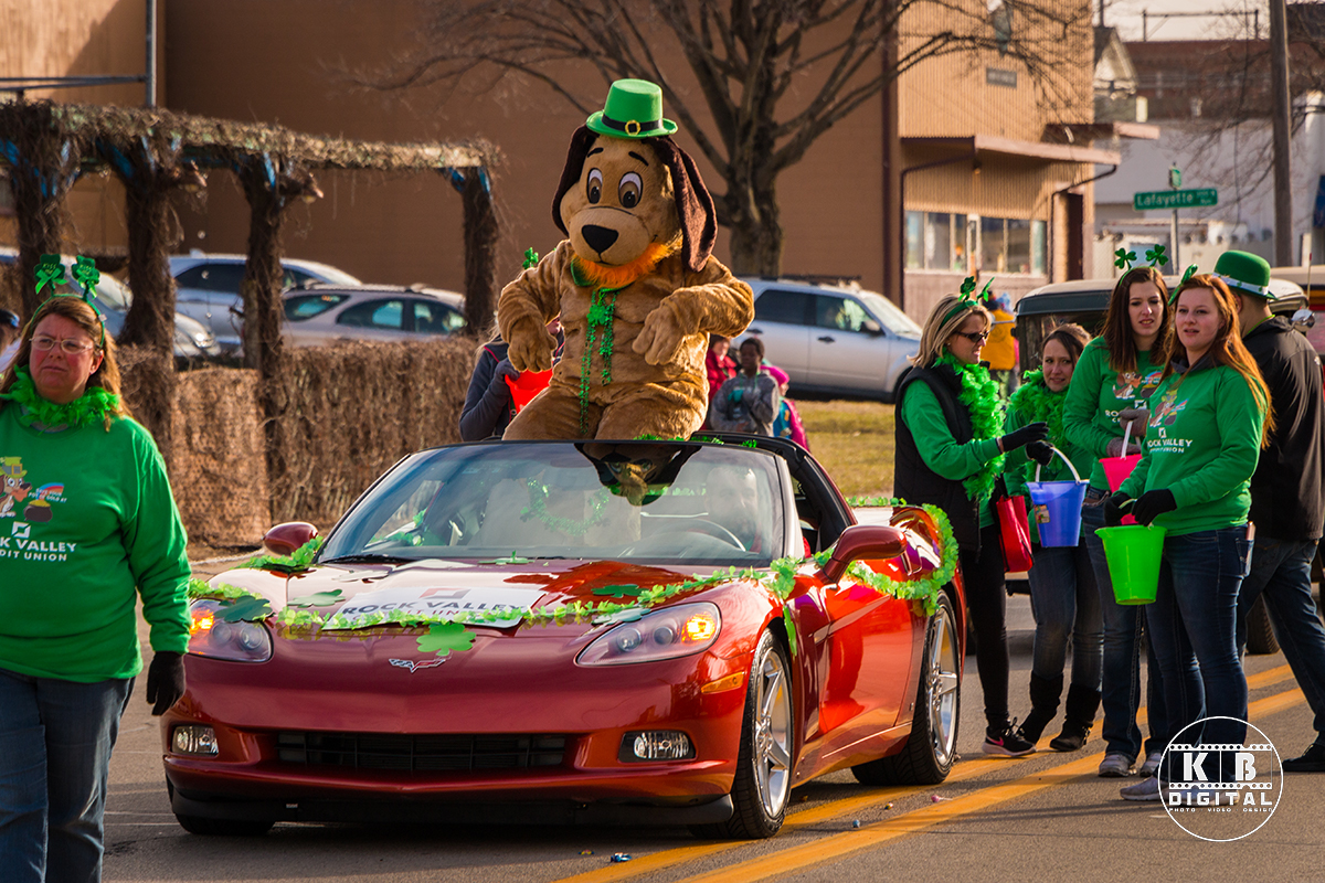 St Patrick's Day Parade in Rockford, Illinois